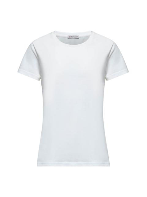 Moncler Women White Jersey Logo Patch T-Shirt