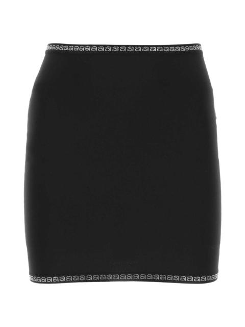 Black Stretch Nylon Mini Skirt
