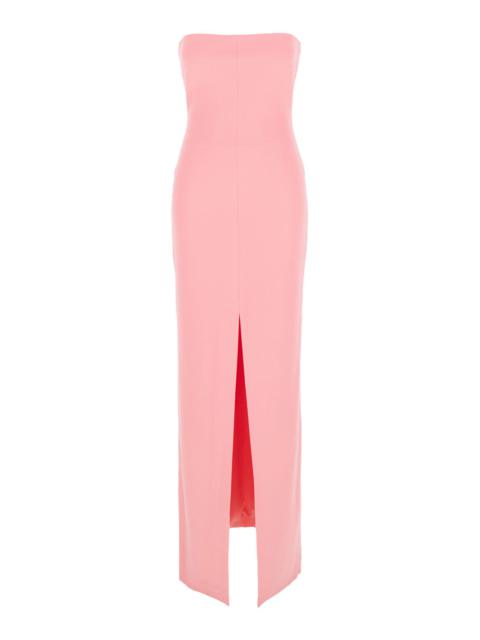 SOLACE LONDON Solace London Women 'Bysha' Pink Long Dress With Front Split In Tech Fabric Stretch Woman