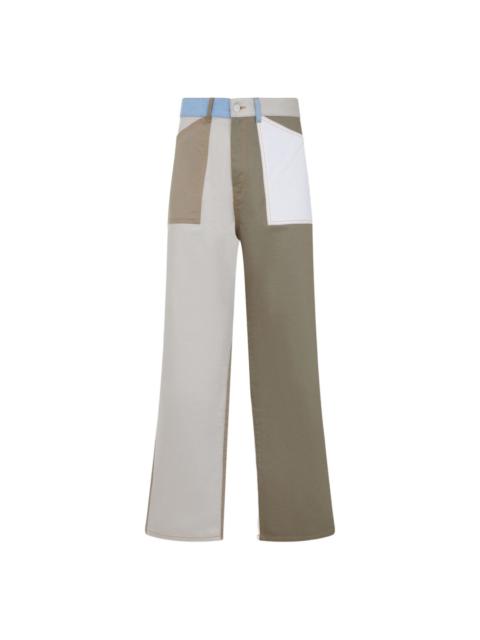colour-block wide-leg trousers