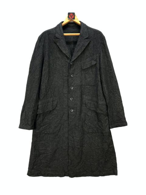 Yohji Yamamoto RARE🔥 YYPH WRINKLES WOOL LONG COAT JACKET #6574-74