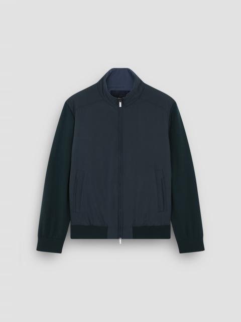 Paul & Shark HYBRID ZIP-UP SWEATER IN SOFT COOL TOUCH WOOL AND TYPHOON® PLATINUM