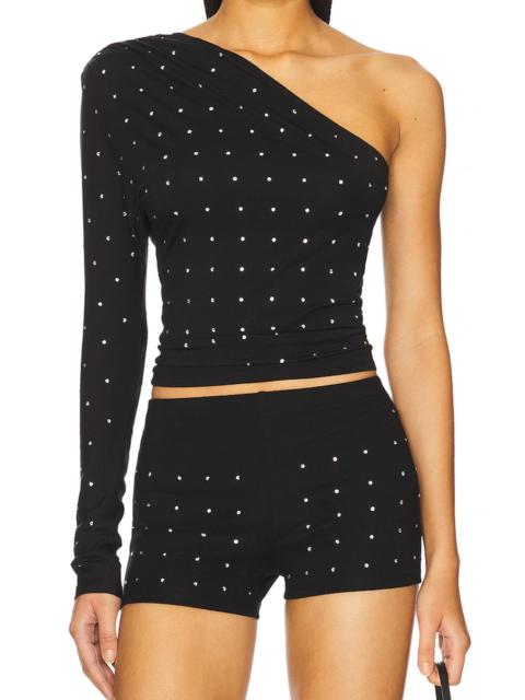 miaou KATIA TOP - BLACK RHINESTONE