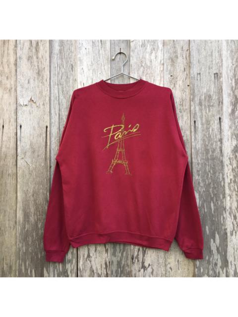 Other Designers Vintage - Vintage Paris Eiffel Tower Embroidery Crewneck Sweatshirt