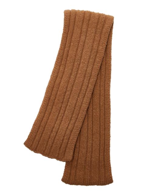 The Row Amos Ribbed Wool Scarf brown
