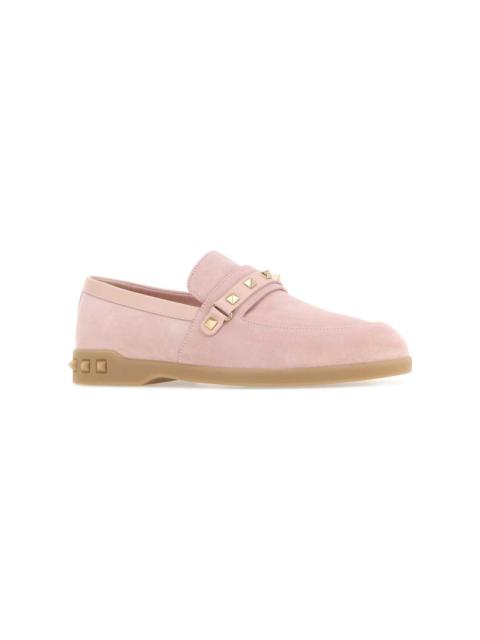 Pastel Pink Suede Leisure Flows Loafers