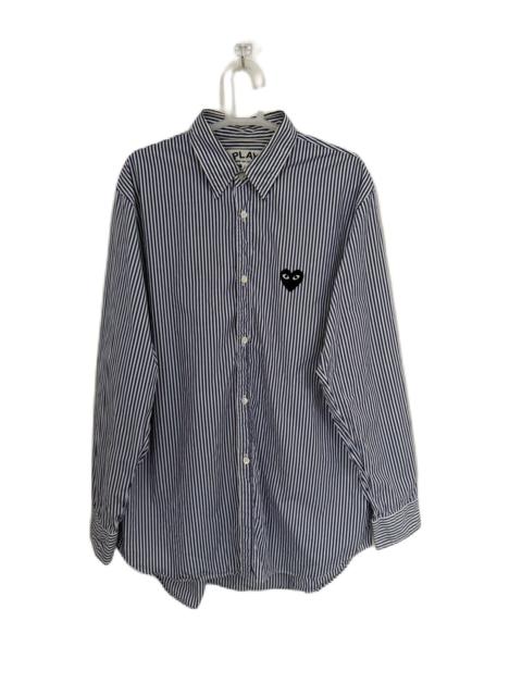 Comme des Garçons Homme Plus COMME DES GARCONS PLAY STRIPE BUTTON UP BLACK LOVE EMOJI