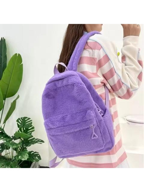 Bag - Unisex Fluffy Wool Plush Backpack
