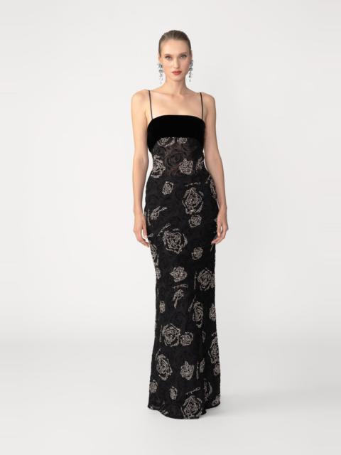 SAU LEE CELESTE EMBROIDERED GOWN