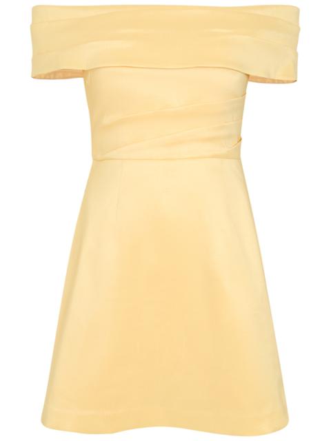 REBECCA VALLANCE Rebecca Vallance Mandy Pleated Slubbed-poplin Mini Dress
