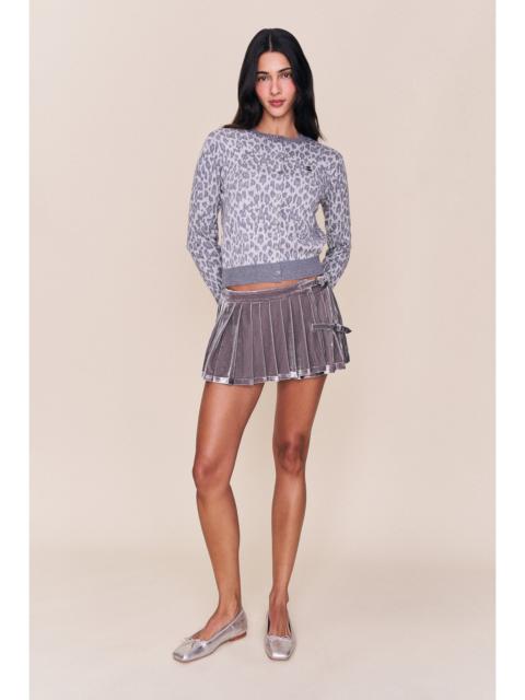 GUIZIO RYLAN VELVET MINI SKIRT