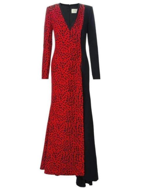 Other Designers Fausto Puglisi - Red Leopard Print Stretch Silk Gown