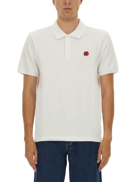 KENZO COTTON POLO SHIRT WITH "BOKE FLOWER" EMBROIDERY