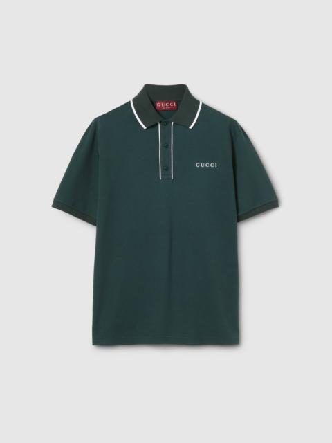 GUCCI Cotton piquet polo shirt with embroidery