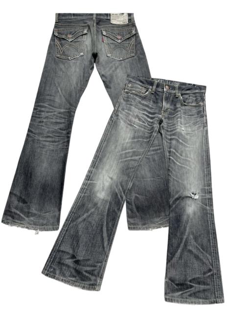 Other Designers 🔥GRUNGE EDWIN FLARE Natural Ripped Faded Distressed Denim