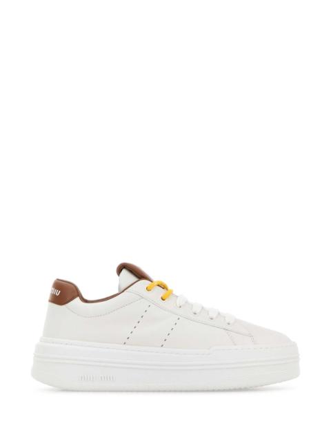 Miu Miu Miu Miu Women White Leather Sneakers