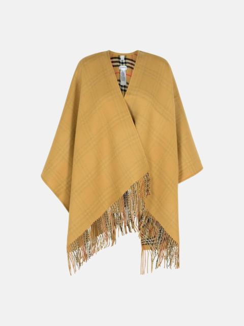 REVERSIBLE 'CHECK' BEIGE WOOL CAPE