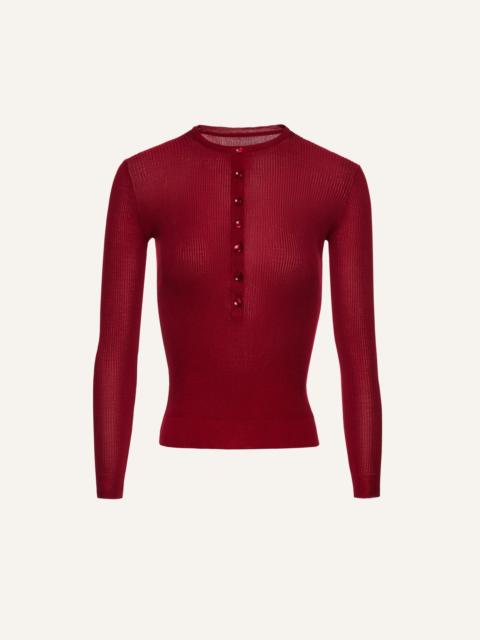 MAGDA BUTRYM Knitwear henley top in bordeaux