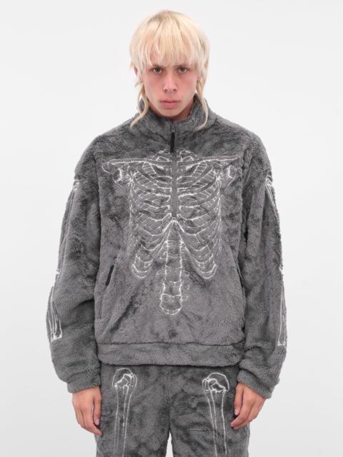 doublet Gray Skeletal Embroidery Fleece Sweater