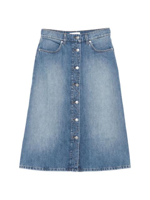 Denim cotton midi skirt