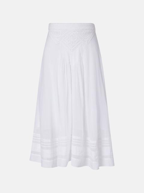 Isabel Marant Étoile Garliana lace-trimmed cotton midi skirt