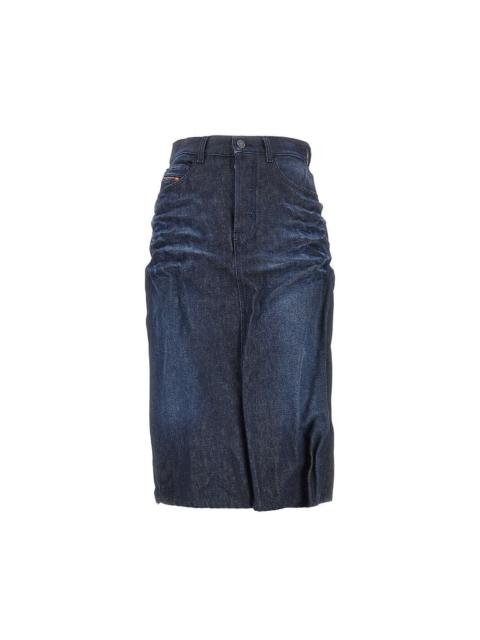 Diesel Diesel Creased Denim Midi Skirt Blue