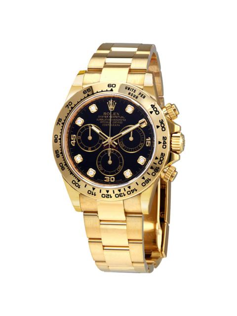 ROLEX Rolex Cosmograph Daytona Black Diamond Dial Men's 18kt Yellow Gold Oyster Watch 116508BKDO