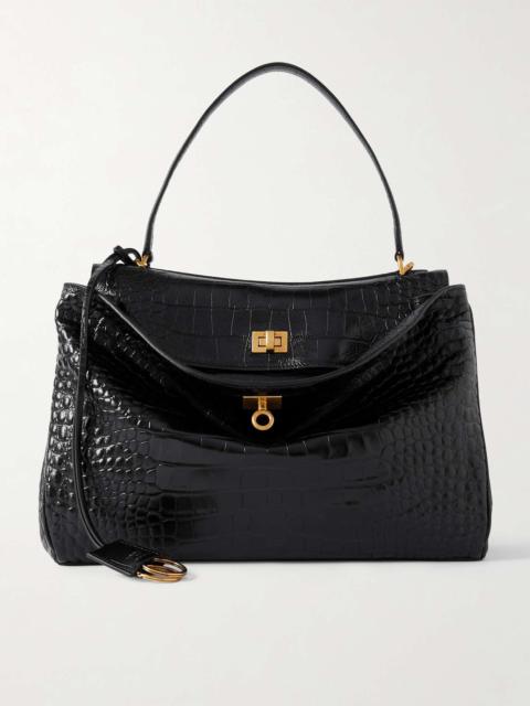Rodeo medium croc-effect leather shoulder bag