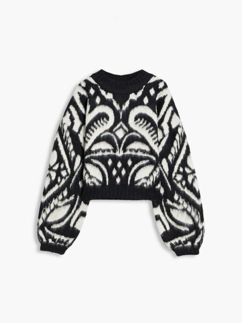 FARM RIO Brushed jacquard-knit sweater