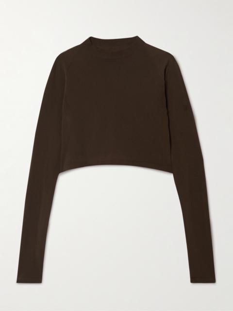 Alaïa Paneled Cropped Jersey Top