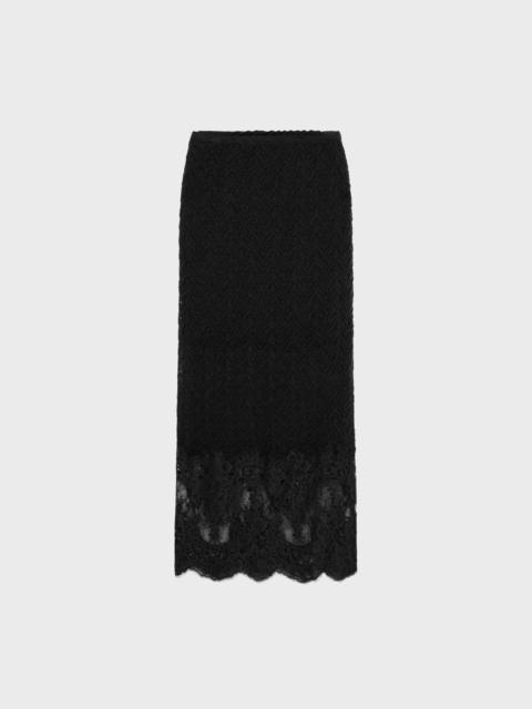 Blumarine KNITTED MIDI SKIRT WITH LACE