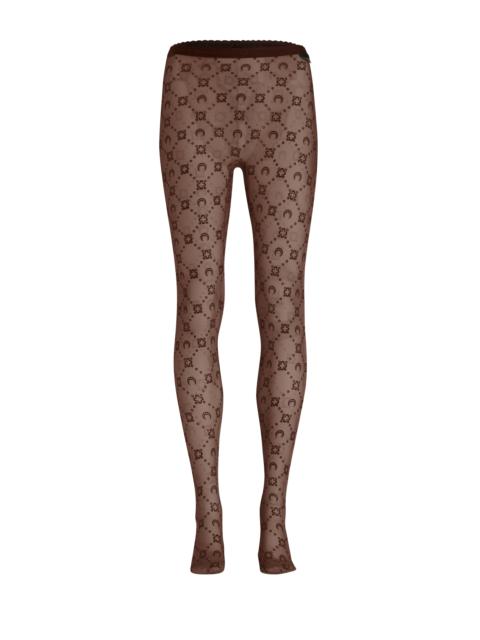 Marine Serre Moonogram Flocked Mesh Tights