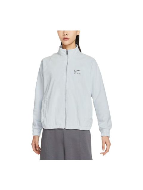 Nike (WMNS) Nike Air Logo Corduroy Full-Zip Stand Collar Jacket 'Grey' DQ6929-043