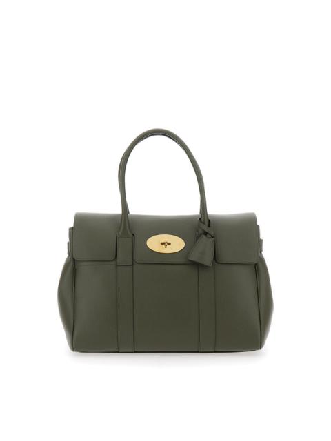 Mulberry Mulberry Bayswater Green Handbag With Twist-Lock Closure In Grained Leather Woman