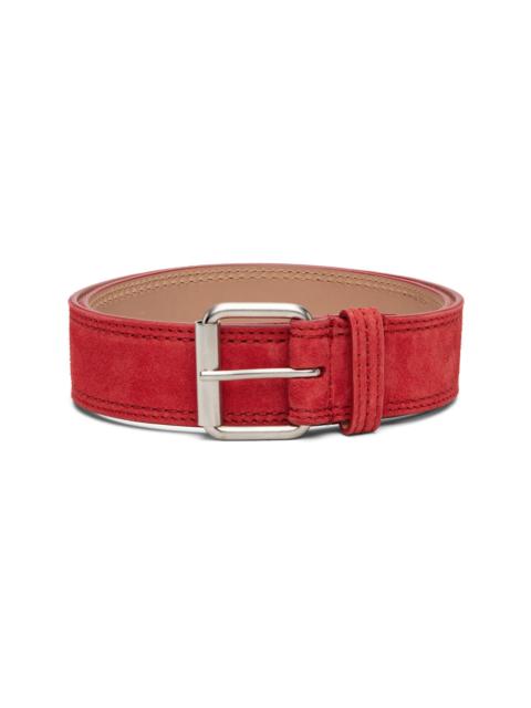 Dries Van Noten Red Suede Belt