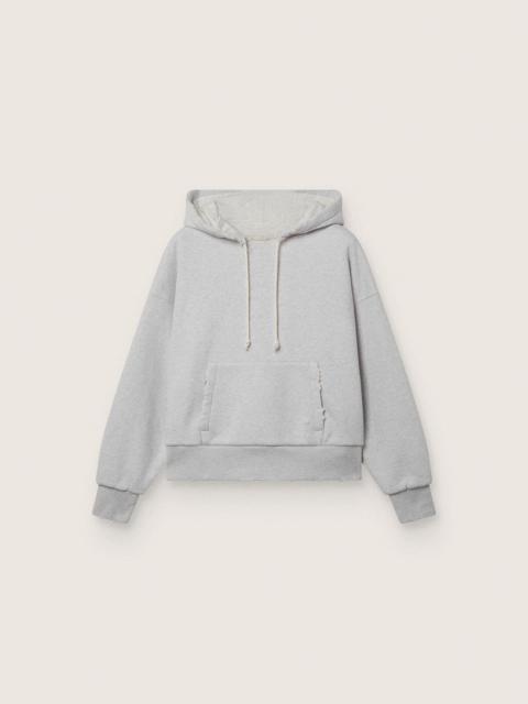 Golden Goose Star unisex hooded sweatshirt in gray melange cotton