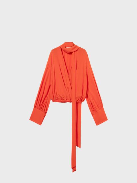Blumarine MAROCAINE WRAP BLOUSE WITH PUSSY-BOW