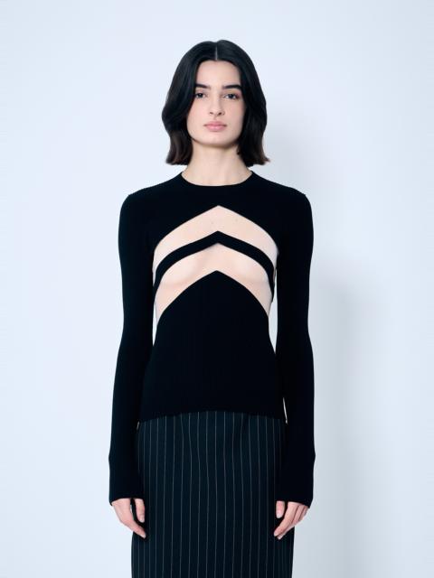 Jean Paul Gaultier Rib Sweater With Transparent Panels