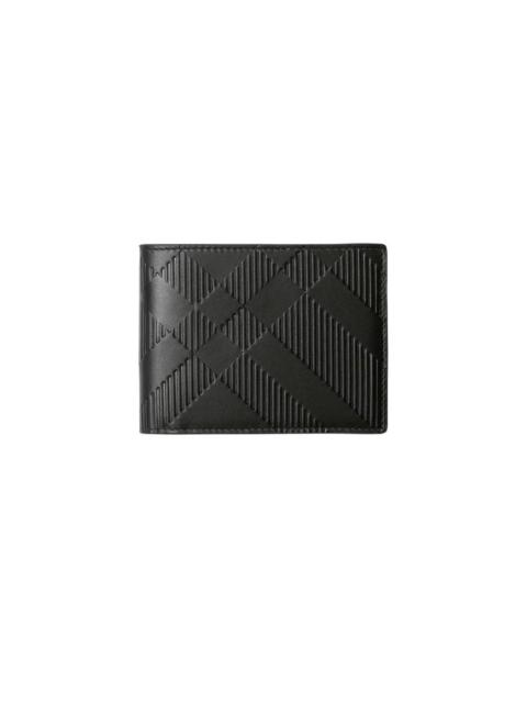 Burberry Embossed Check Slim Bifold Wallet