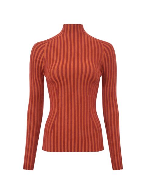 GABRIELA HEARST Karlene Ribbed Virgin-Wool Top brown