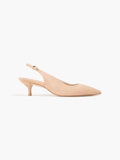 Stuart Weitzman Leigh 50 suede slingback pumps