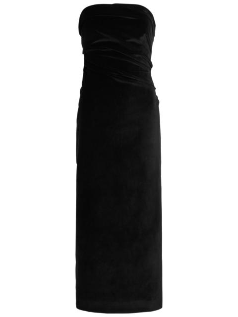 TOVE Tove Sabella Draped Velvet Midi Dress