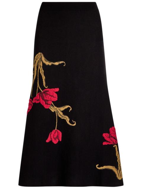 Erdem Erdem Floral-intarsia Knit Midi Skirt