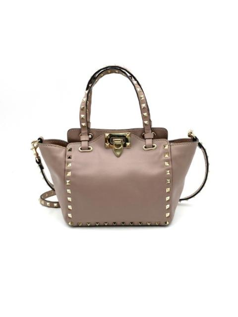 Valentino Valentino Garavani Indie Pink Leather Rockstud Two-Way Bag
