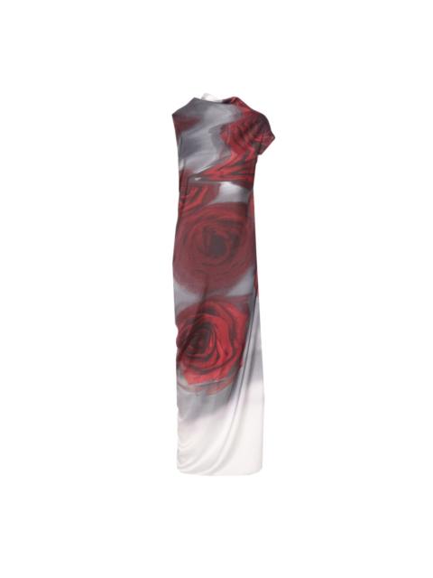Jean Paul Gaultier Jean Paul Gaultier Women The Long Red Blurry Roses Dress