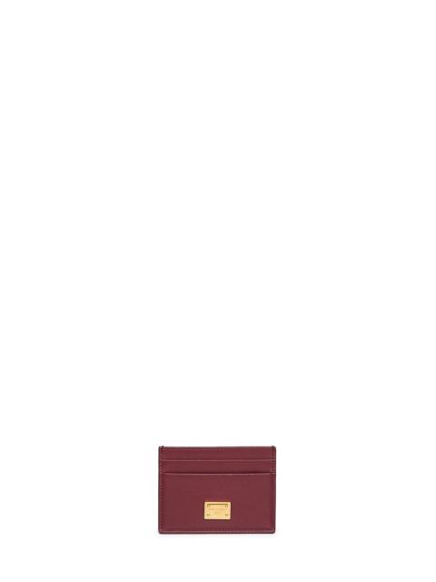 Dolce & Gabbana Dolce & Gabbana Women Burgundy Plongé Calfskin Leather Card Holder
