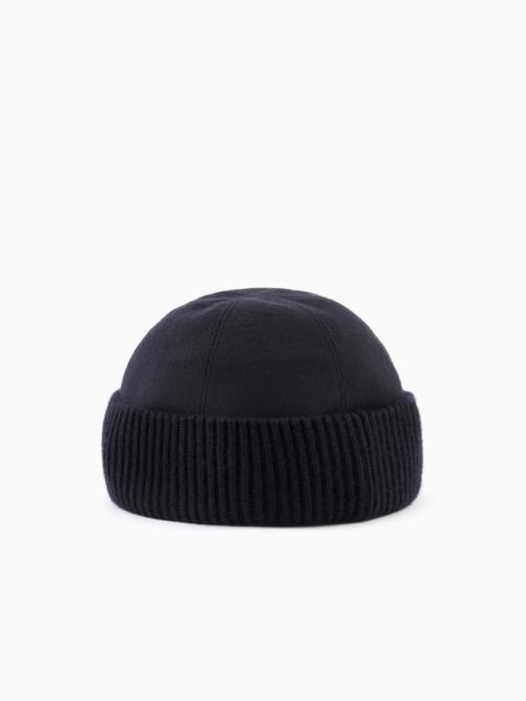 GIORGIO ARMANI WOOL AND CASHMERE BEANIE HAT