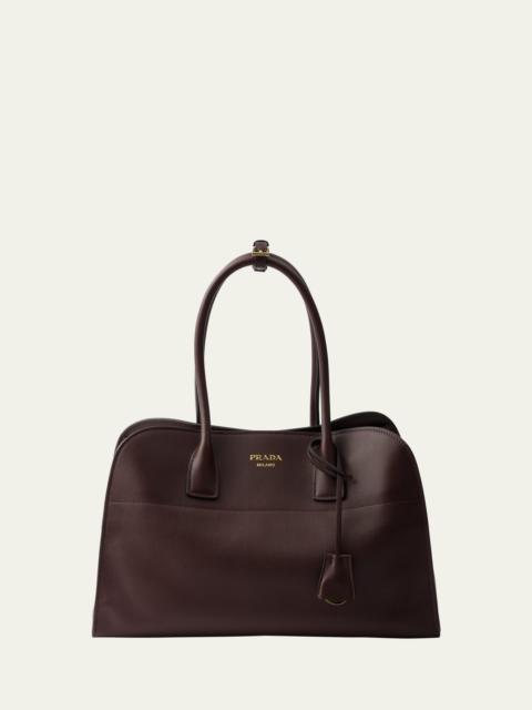 Soft Grain Leather Top-Handle Bag