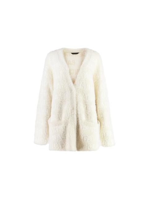 Balenciaga Wool Blend Jacquard Cardigan Women