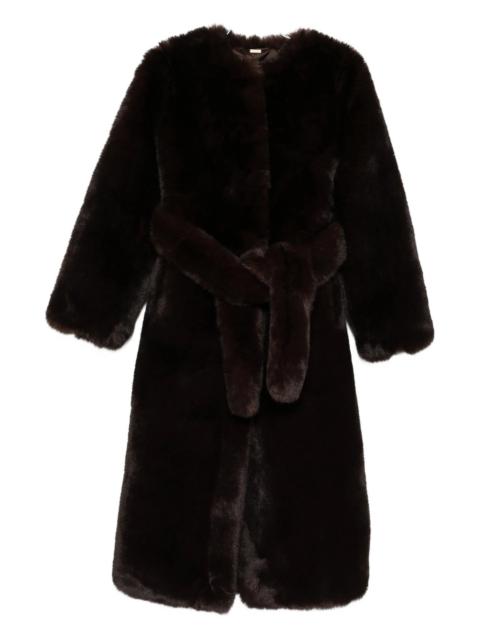 Cult Gaia Cult Gaia Belted Faux-fur Coat
